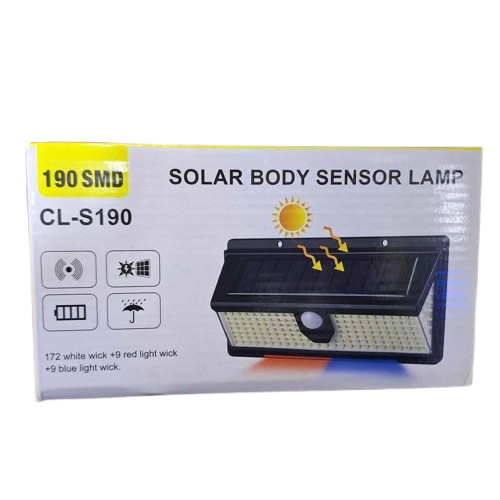 LAMPARA SOLAR CON SENSOR 190 LED