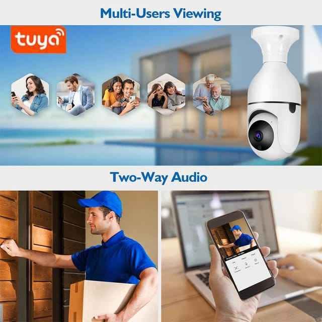 FOCO CAMARA DE SEGURIDAD WIFI 1080 P 360º